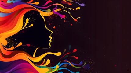 Wall Mural - female with colorful inspiration 