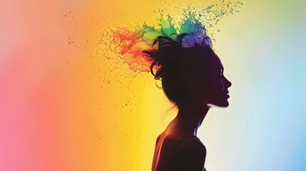 Wall Mural - female with colorful inspiration 