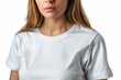 © dendyh7 - White tshirt mockup on woman model created with Generative AI
