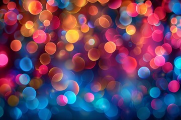 Wall Mural - Bokeh lights depth of field on black.