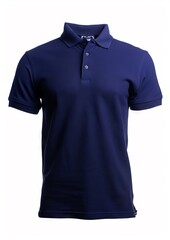 Poster - A navy polo shirt with a collar.