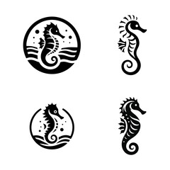 Wall Mural - seahorse logo icon design illustration