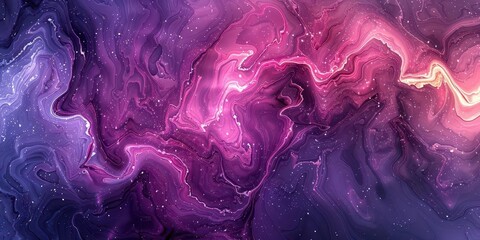 Poster - Swirling patterns of purple and pink marble ink textures create a beautiful abstract background.