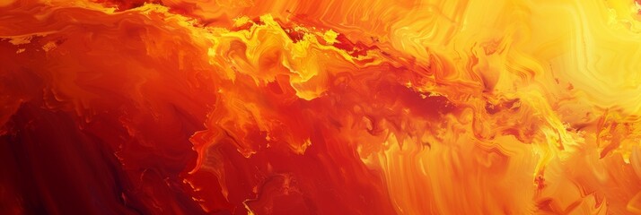 Poster - A fiery pattern with intense oranges and yellows blending into rich reds at the top