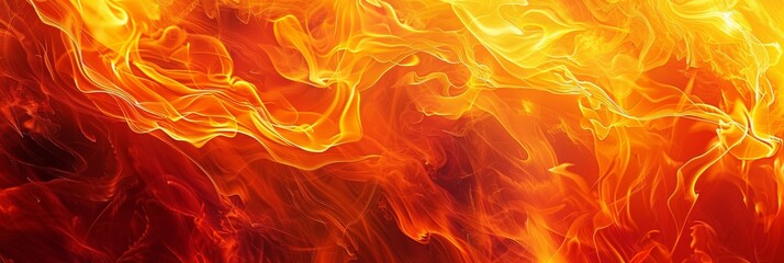 Poster - A close-up photograph of a fiery pattern with vibrant oranges and yellows blending into rich reds at the top