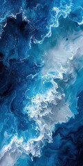 Poster - The abstract background showcases vivid blue and white colors blending with various tints to form a textured surface.