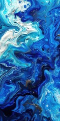 Poster - An abstract background features vivid blue and white colors blending with various tints, resulting in a textured surface with a unique appeal.