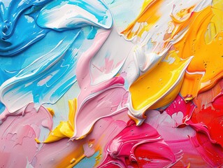 Poster - Abstract background of creative colorful painting in the studio.