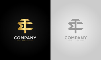 Poster - TE or ET initial logo concept monogram,logo template design,colors and text can be modified