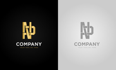 Poster - NP or PN initial logo concept monogram,logo template design,colors and text can be modified