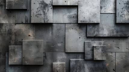 Wall Mural - Seamless Industrial Concrete Texture Background with Geometric Frame Design