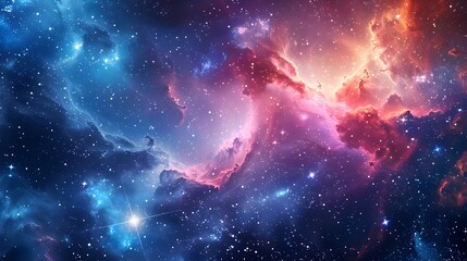 Wall Mural - vibrant cosmic frame with swirling galaxies and shimmering stars in space themed digital