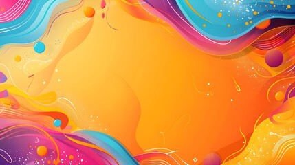 Poster - vibrant carnival inspired frame with bright colors and flowing patterns