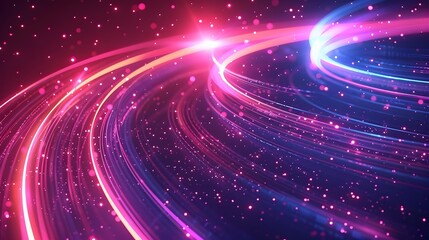 Poster - Vibrant Neon Frame with Glowing Electric Design and Colorful Background