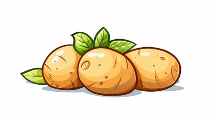 Wall Mural - Simple sketch illustration of a potato on a white background. Minimalist and charming design.