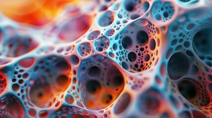 Poster - Life-like biomorphic abstract background, organic shapes, cellular, morphing, biological, amoeboid patterns