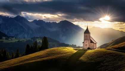 Canvas Print - church in the mountains