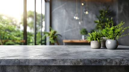 Poster - minimalist modern concrete table surface in stylish apartment for displaying product