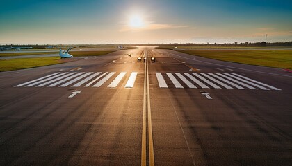 비행기가 날아다니는 공항 활주로