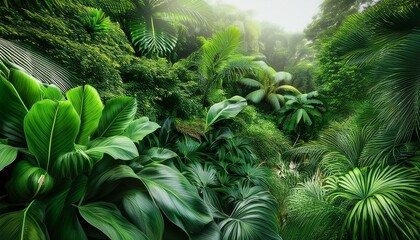 Poster - lush vegetation background, AI generated