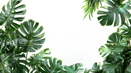 Naklejka na meble Plant leaves Green nature Tropical forest  isolated on a white background.