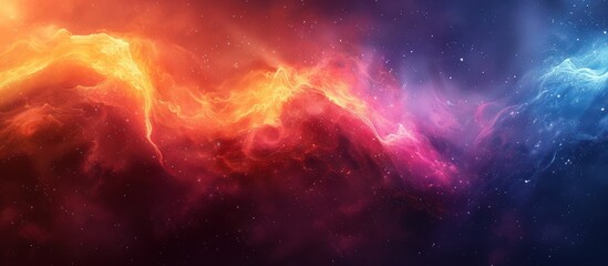 Canvas Print - Cosmic Nebula with Fiery and Icy Hues