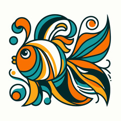 Poster - illustration of a goldfish