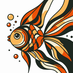 Wall Mural - illustration of a goldfish