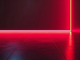 Poster - Vibrant Neon Red Gradient Backdrop with Glowing Illumination for Product Display