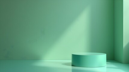 Poster - Soft Pastel Green Gradient Backdrop for Calming Health Product Presentation