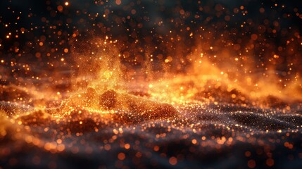 Wall Mural - Abstract fire and sparks background, fiery explosion with orange and yellow embers. Hot and fiery, dramatic and powerful, energetic and intense.