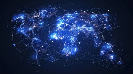 Global data network, illustration