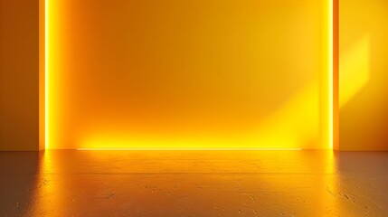 Wall Mural - Vibrant Neon Yellow Light Backdrop for Modern Product Displays and Concept Showcases
