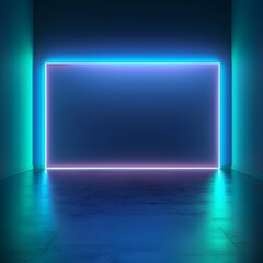 Poster - vibrant neon backdrop for innovative product concept display with gradient glow and ample copy space