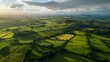 © Ethan - Aerial view of Somerset, England rural landscape