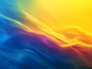 Poster - Dynamic Neon Blue and Yellow Gradient Background with Glowing Effect for Modern Product Display