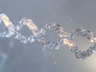 Poster - A close up of a crystal light string with some clear lights. AI.