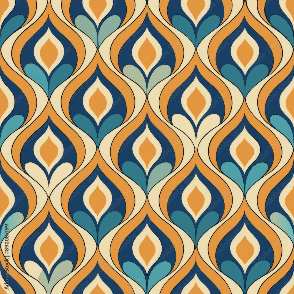 Ogee Repeat Pattern seamless pattern of abstract ogee patterns with overlapping layers and ...
