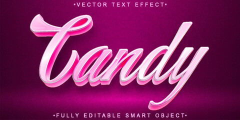 Poster - Script Rose Cute Candy Vector Fully Editable Smart Object Text Effect
