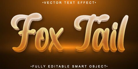 Poster - Cartoon Fox Tail Vector Fully Editable Smart Object Text Effect