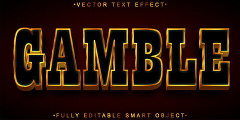 Poster - Gamble Vector Fully Editable Smart Object Text Effect