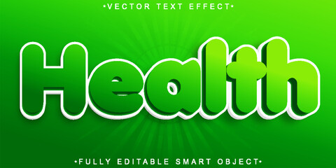 Poster - Cartoon Green Health Vector Fully Editable Smart Object Text Effect
