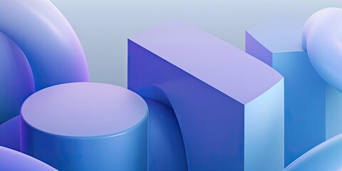 Vibrant Cylinders and Cubes Illustration