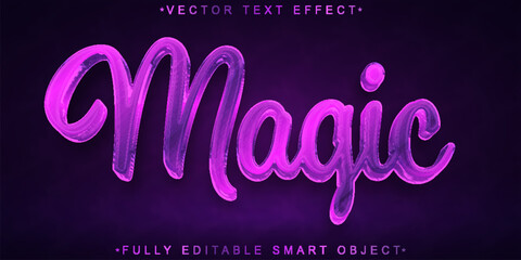 Poster - Purple Magic Vector Fully Editable Smart Object Text Effect