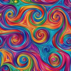 Sticker - Seamless swirl pattern psychedelic art