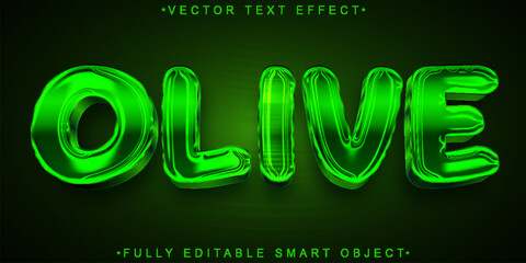 Poster - Green Olive Natural Vector Fully Editable Smart Object Text Effect