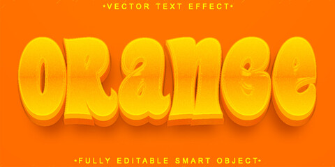 Poster - Cartoon Orange Vector Fully Editable Smart Object Text Effect