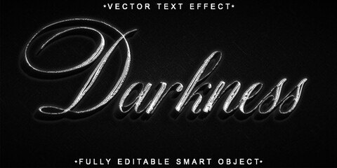 Poster - Script Signature Darkness Silver Vector Fully Editable Smart Object Text Effect