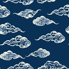 Sticker - Seamless cloud pattern pattern