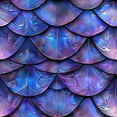 Wall Mural - Seamless pattern of shiny neon scales